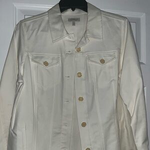 Madison White Fabric with Gray Label